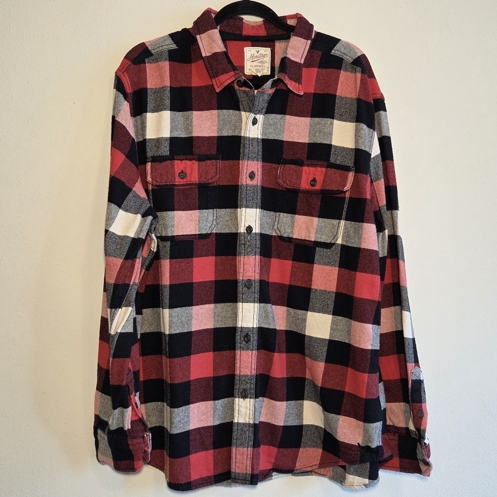 American Eagle Outfitters Men's Classic Fit Plaid Flannel Shirt Sz XXL